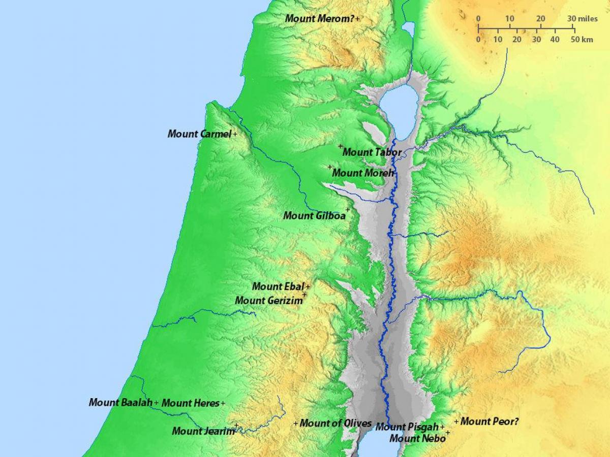 mapa Izraela góry
