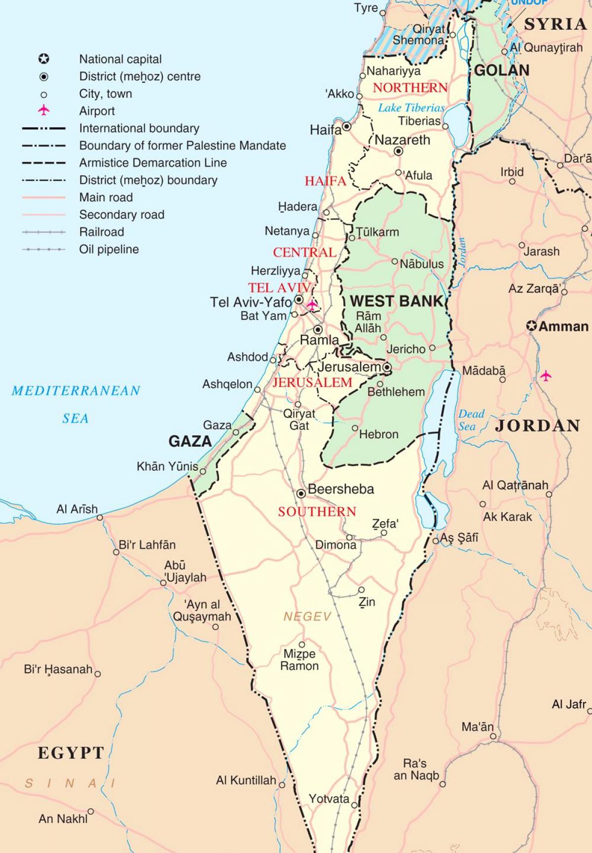 mapa Izraela turystyczna