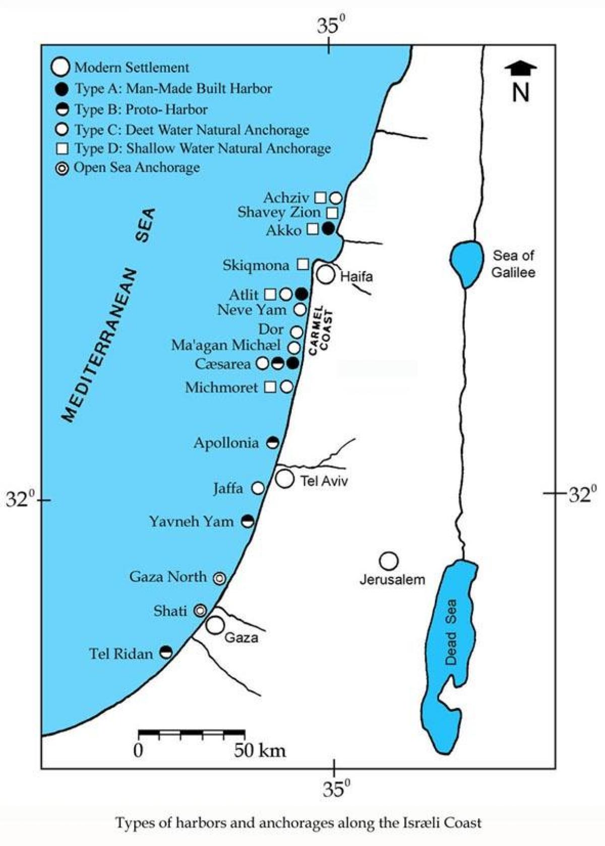 mapa Izraela porty