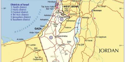 Izrael regionów mapie